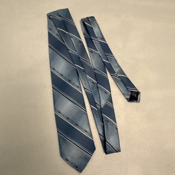 VTG Sears The Mens Store Tie Blue Striped 3" W x 55 1/2” L - Picture 4 of 8